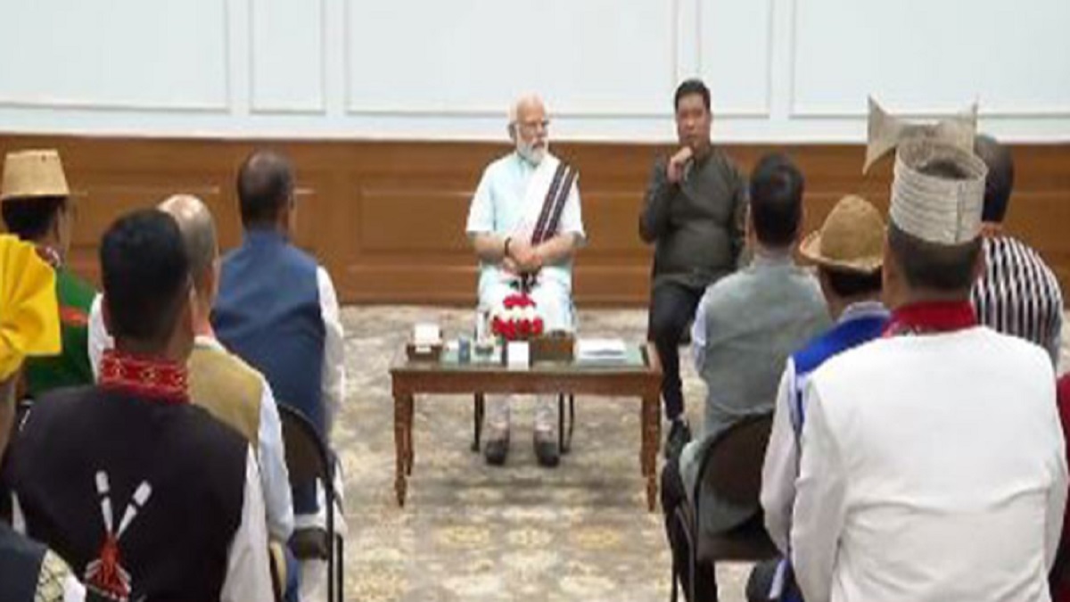 PM Modi interacts with community leaders of various tribes of Arunachal Pradesh