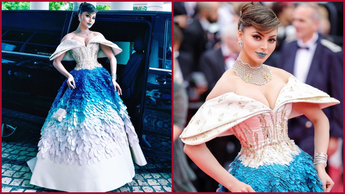 Cannes 2023: Urvashi Rautela wears blue lipstick, netizens remembered Aishwarya with purple (PICs)