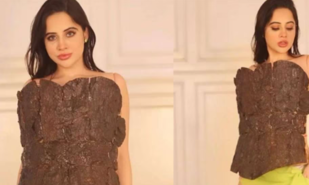 “Looks like cow dung”: Netizens make fun of Uorfi Javed’s tree bark dress