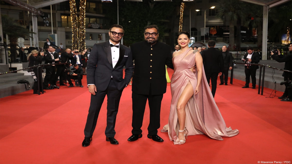 anurag kashyap with sunny leone and rahul bhat