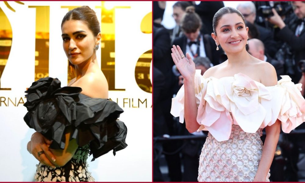 Anushka Sharma, Kriti Sanon graces similar gowns on same day at different events, leaving fans wonder if it’s coincidence