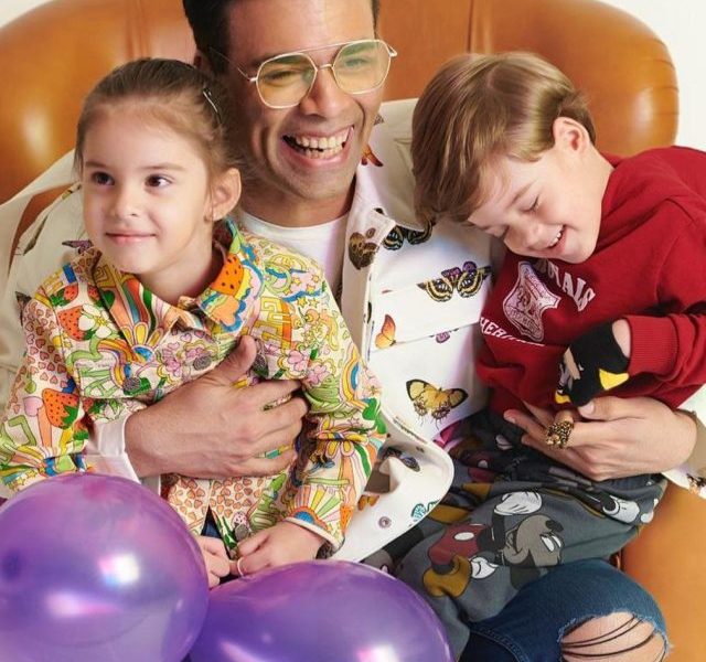 Some adorable moments of Karan Johar with his children