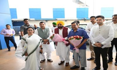 kejriwal and mann meet mamata