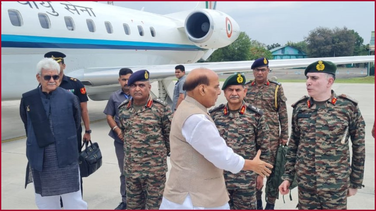 Defence Minister Rajnath Singh arrives in Jammu to review situation amid ongoing encounter in Rajouri