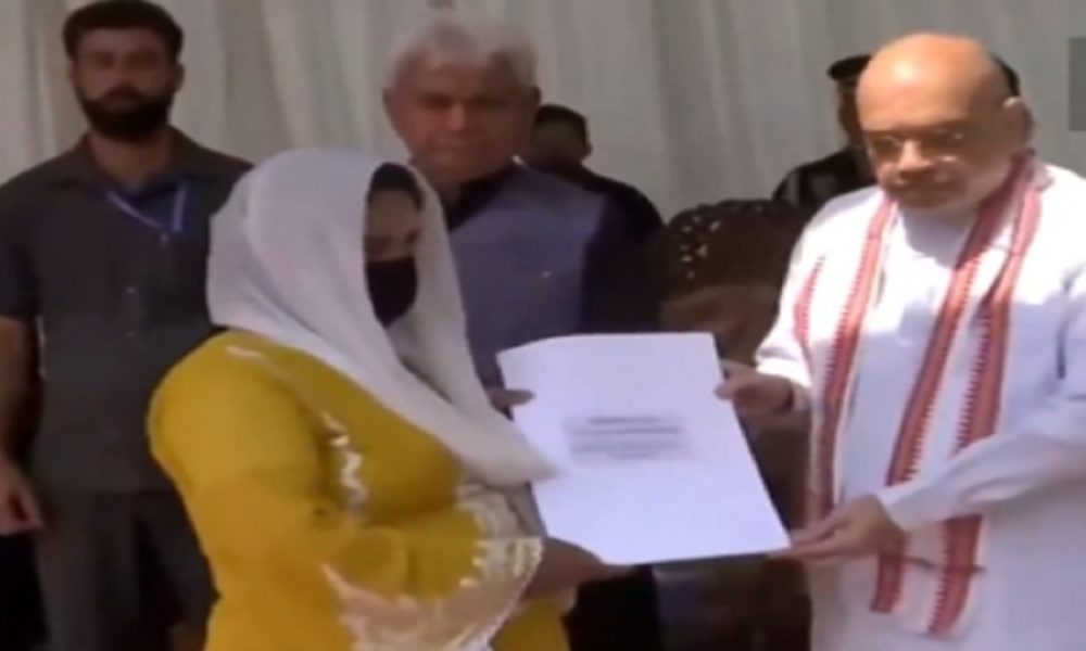 J-K: Amit Shah presents appointment letters to kin of policemen, who lost lives in line of duty
