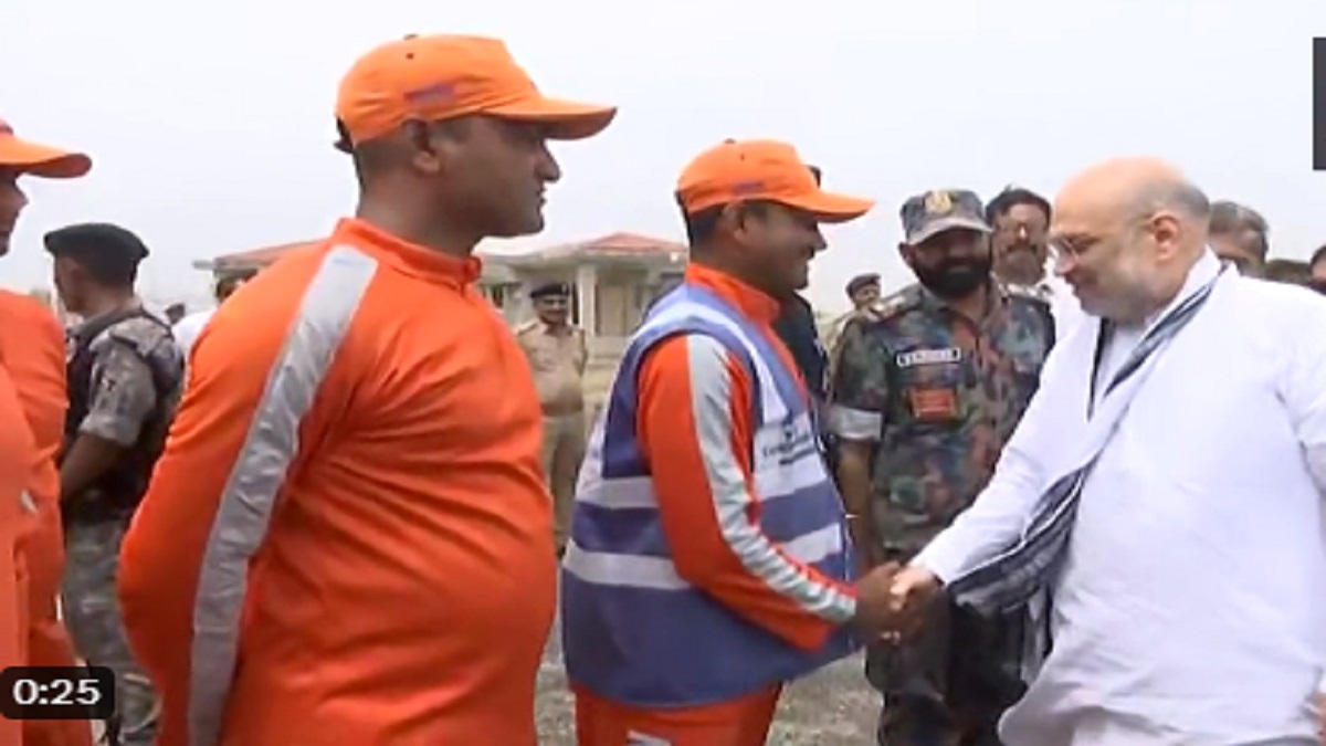 HM Amit Shah visits cyclone-affected areas of Gujarat, meets people at relief camps