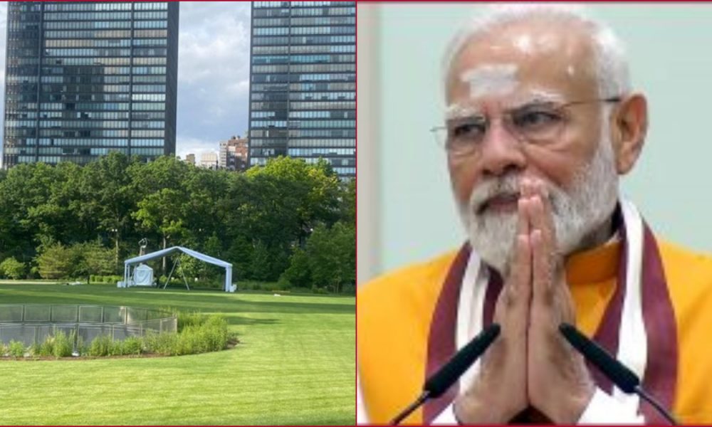 Preparation underway at UN Headquarters ahead of Yoga Day celebrations, led by PM Modi