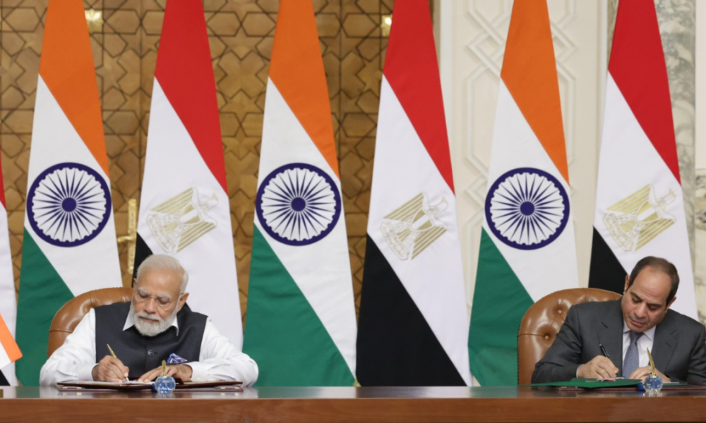 PM Modi, Egyptian President El-Sisi sign deal to elevate bilateral relationship to a “Strategic Partnership”