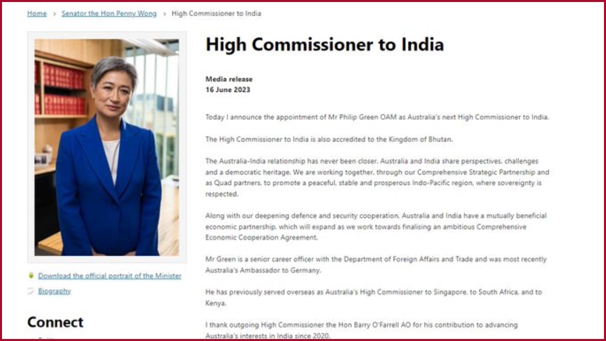 Australia announces Philip Green as country’s next High Commissioner to India