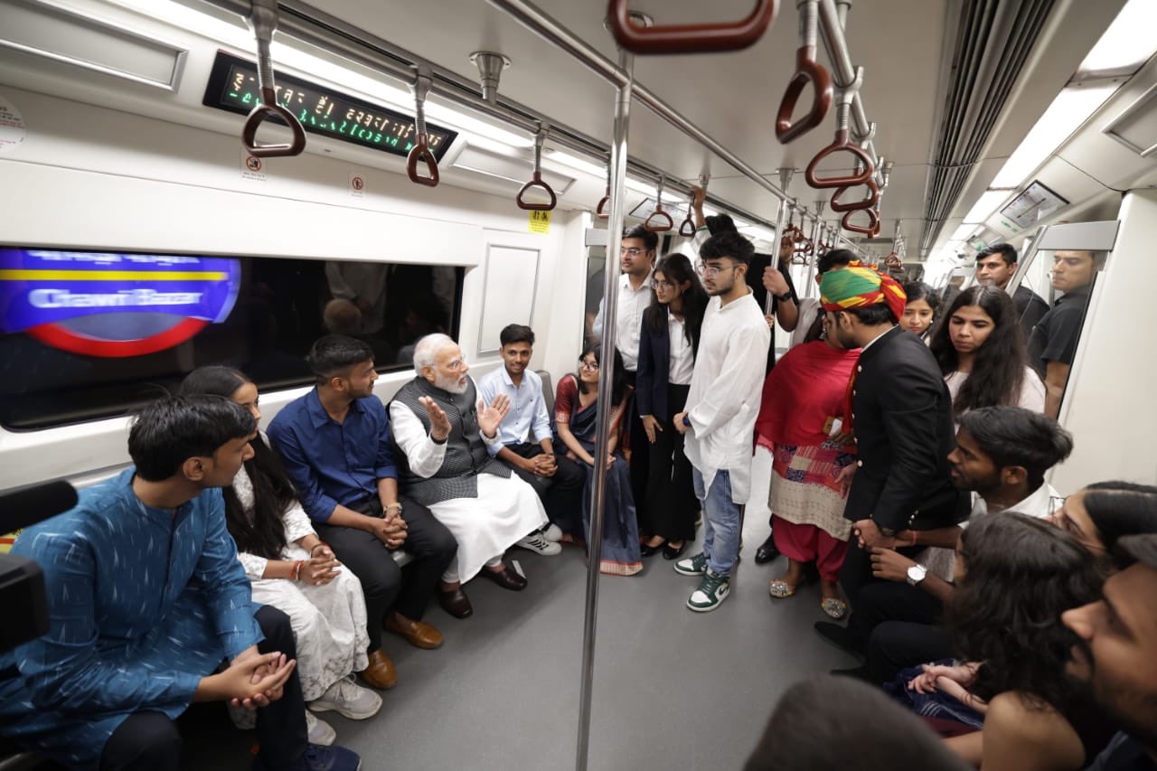 PM Modi travels by metro to attend centenary celebrations of Delhi University