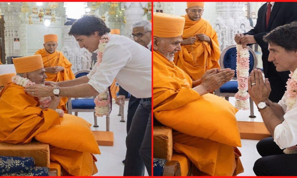Canada PM Justin Trudeau meets Mahant Swami Maharaj in Toronto, expresses gratitude to BAPS community