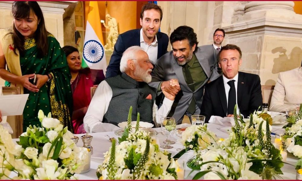 Actor R Madhavan shared picture with PM Modi and  French President from dinner