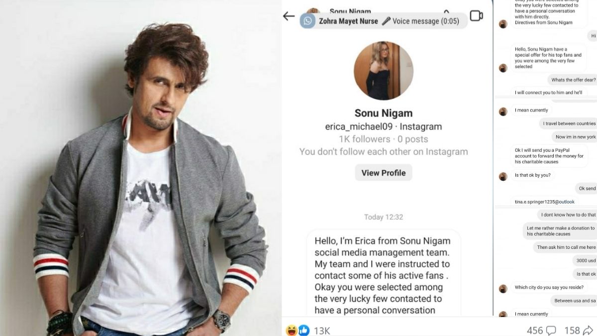 Sonu Nigam cautions fans against imposter lady posing as his social media team to scam money from public