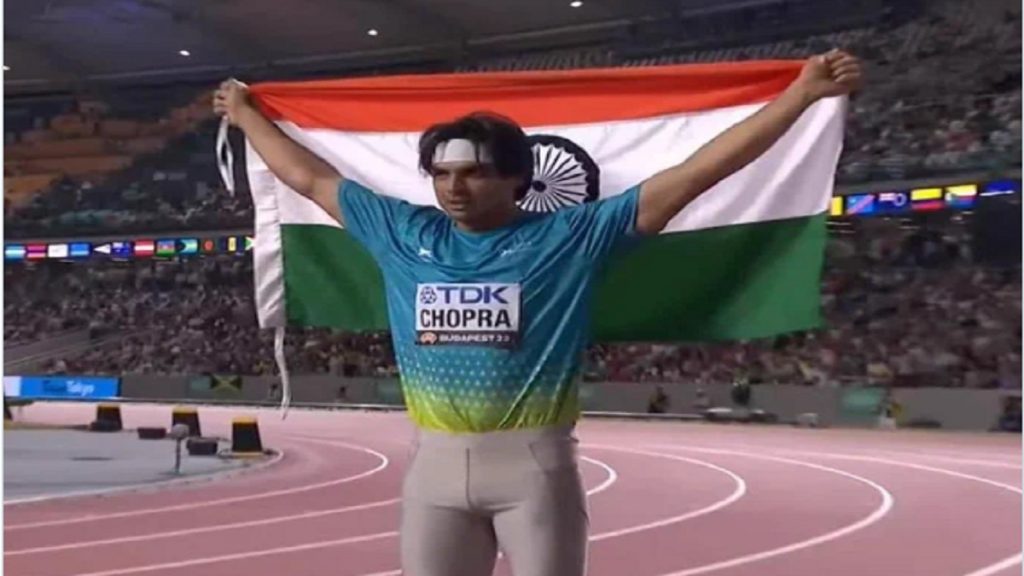 Neeraj Chopra -- flag