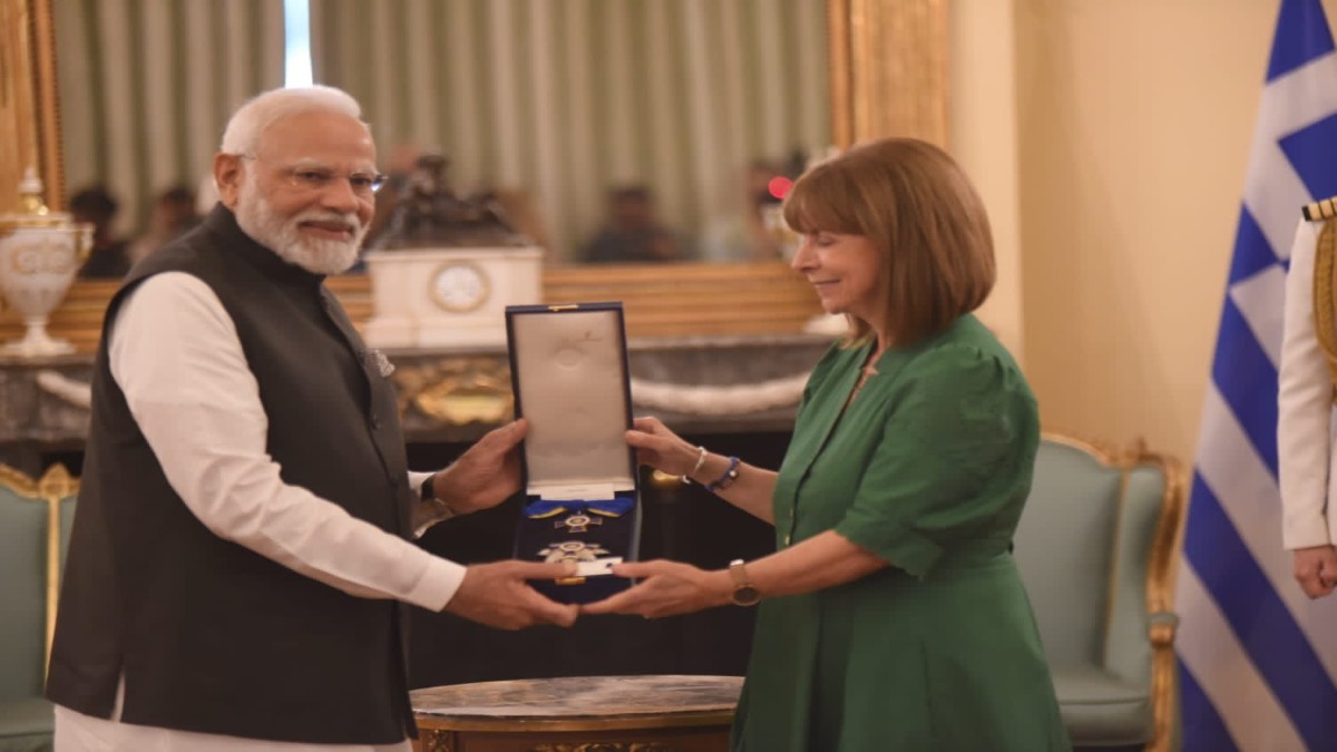 PM Modi conferred with Grand Cross of the Order of Honour by Greek President