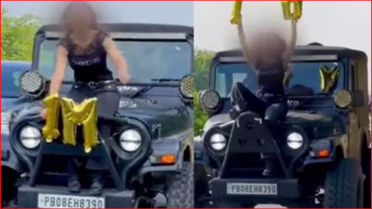 Watch video: Woman arrested by Hoshiarpur police for dangerous stunt on moving car