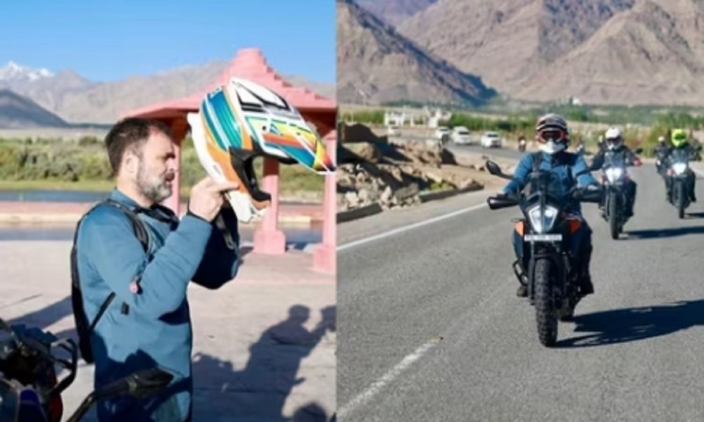 Rahul Gandhi goes on bike ride to Pangong lake in Ladakh, shares PICs