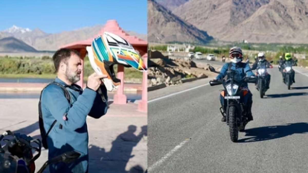 Rahul Gandhi goes on bike ride to Pangong lake in Ladakh, shares PICs