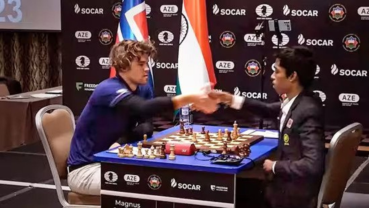 Chess World Cup 2023 Final Praggnanandhaa Loses First Game Tie Breaker Vs  Magnus Carlsen