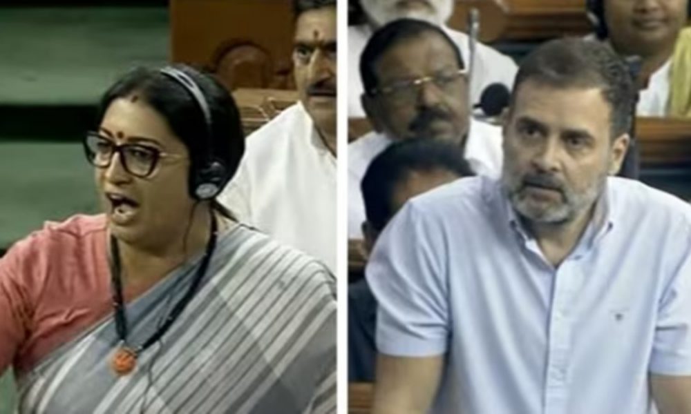 No-trust motion: Smriti Irani hits back at Rahul Gandhi says, “You are not India because you define corruption, dynastic politics”