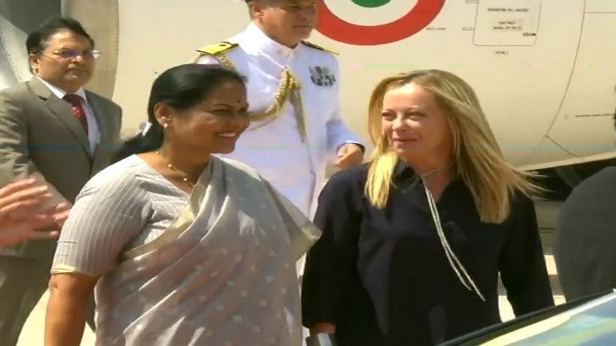 Italian Prime Minister Giorgia Meloni arrives in India for G20 Summit