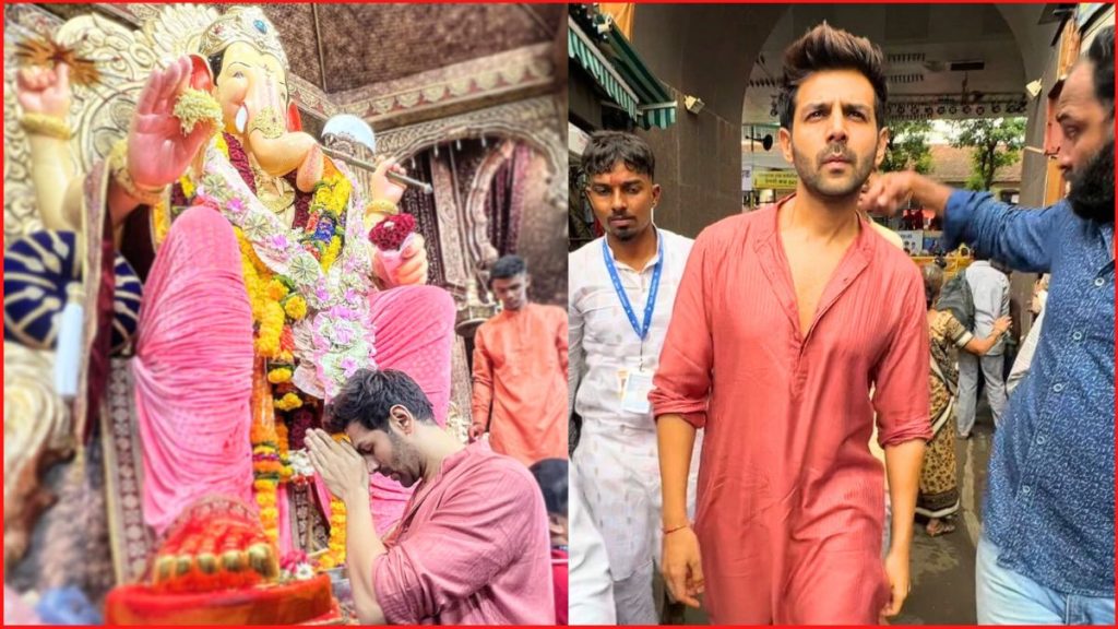 Ganesh Chaturthi 2023: Kartik Aaryan seeks blessings at Lalbaugcha Raja