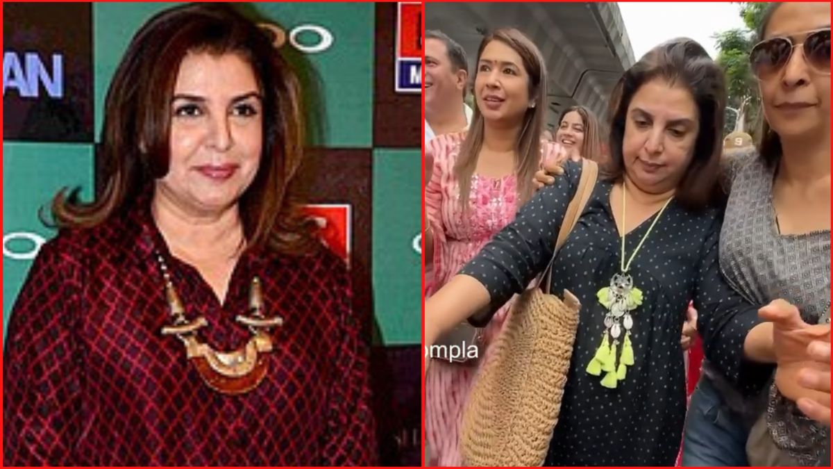 Farah Khan gets mobbed by fans at Lalbaugcha Raja temple( Watch Video)
