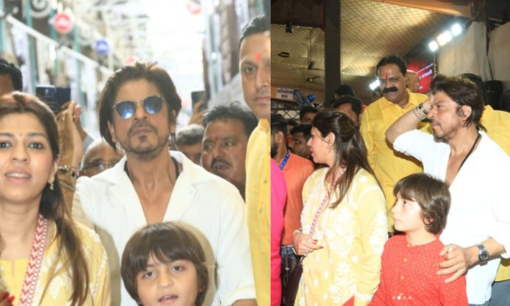 Shah Rukh Khan offers prayers at Lalbaugcha Raja in Mumbai with son AbRam