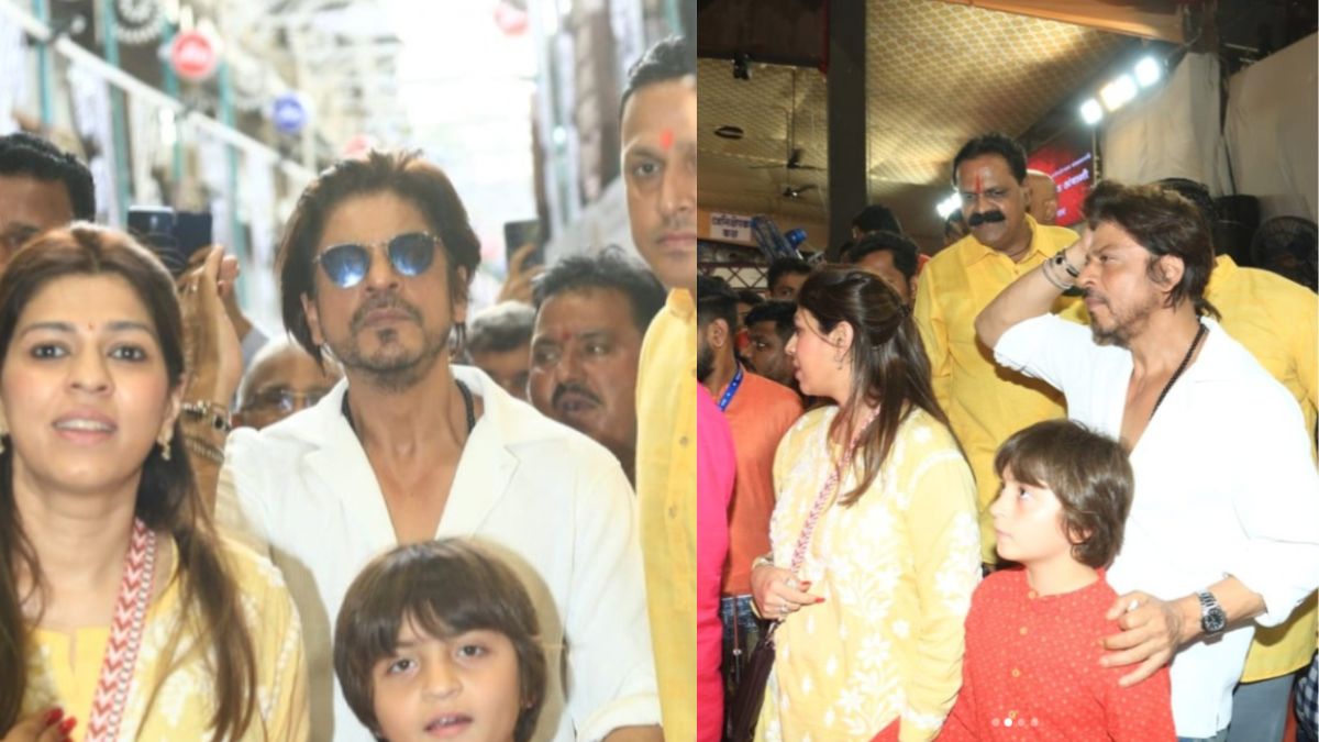 Shah Rukh Khan offers prayers at Lalbaugcha Raja in Mumbai with son AbRam