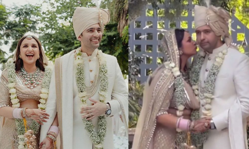 Ragneeti wedding: Unseen video shows Parineeti Chopra telling friend to ‘behave’, kissing Raghav Chadha in mandap