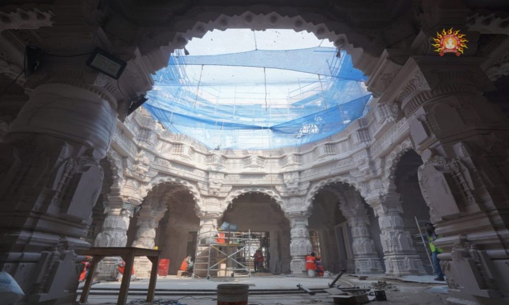 Ram Temple Trust shares latest pictures of ongoing construction work