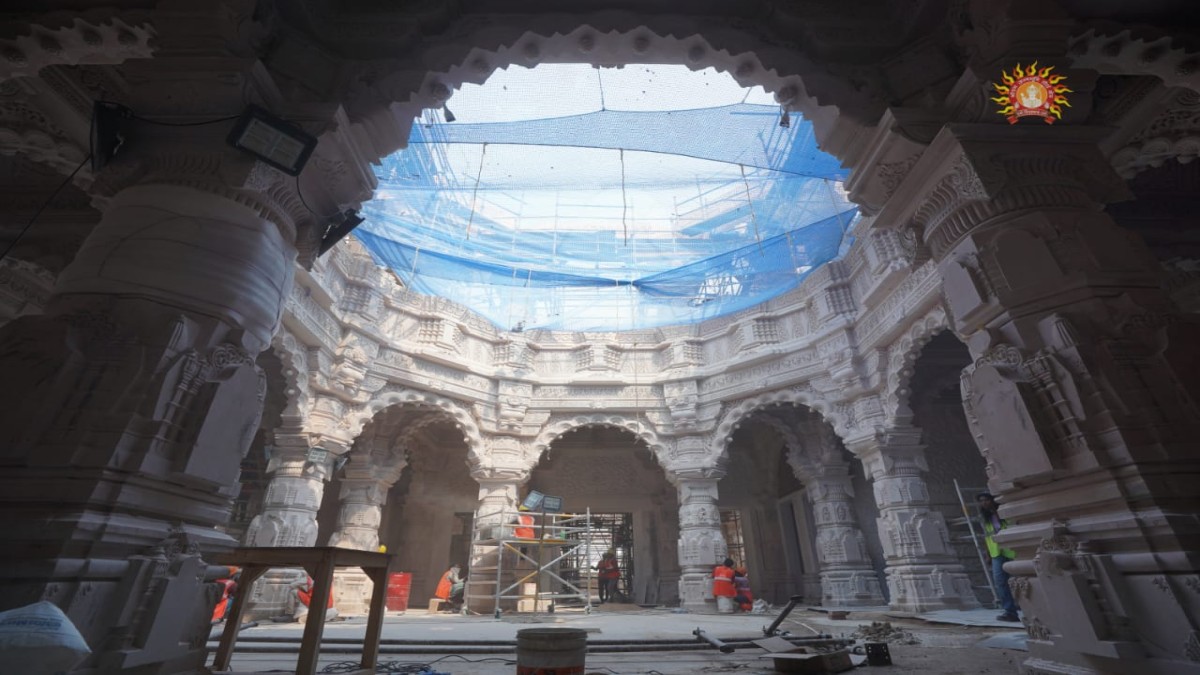 Ram Temple Trust shares latest pictures of ongoing construction work