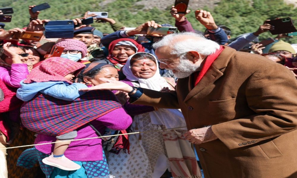 PM Modi mingles with locals, interacts with ITBP personnel at Gunji village of Uttarakhand