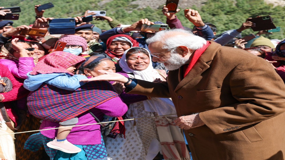 PM Modi mingles with locals, interacts with ITBP personnel at Gunji village of Uttarakhand