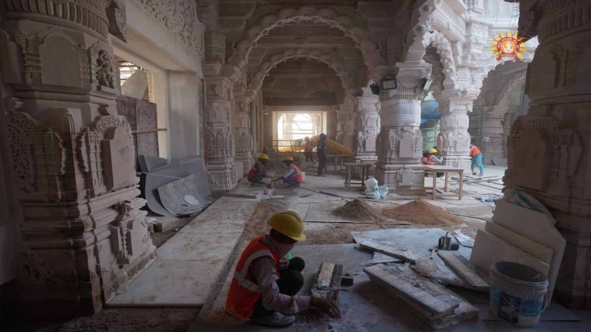 Ram Temple Trust shares pictures of ongoing construction work