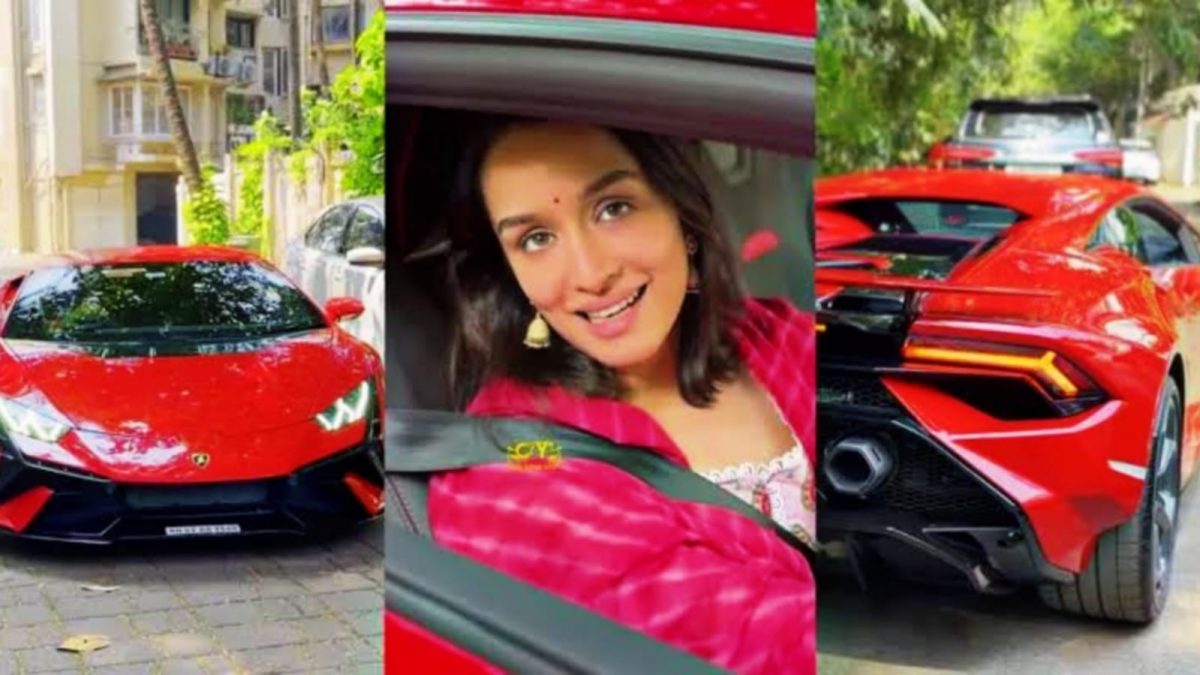 Shraddha Kapoor arrives at work on her brand new Lamborghini Huracan Tecnica