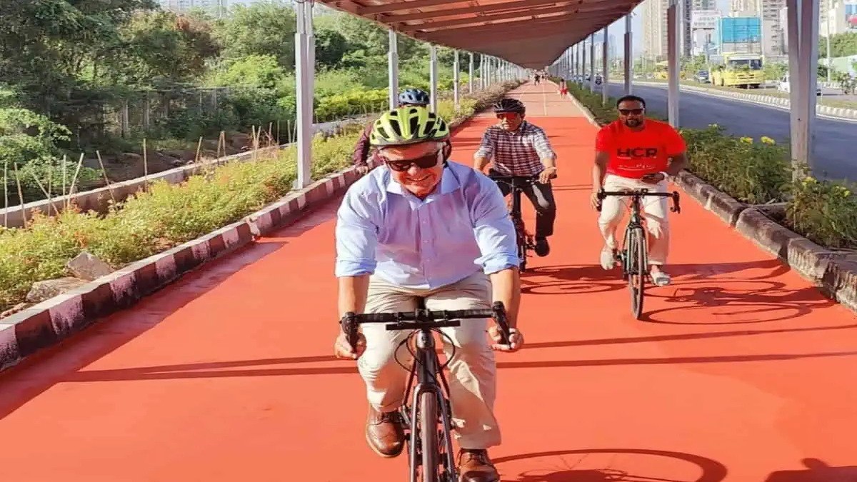 Hyderabad opens country’s 1st rooftop solar-powered cycling track, check PICs