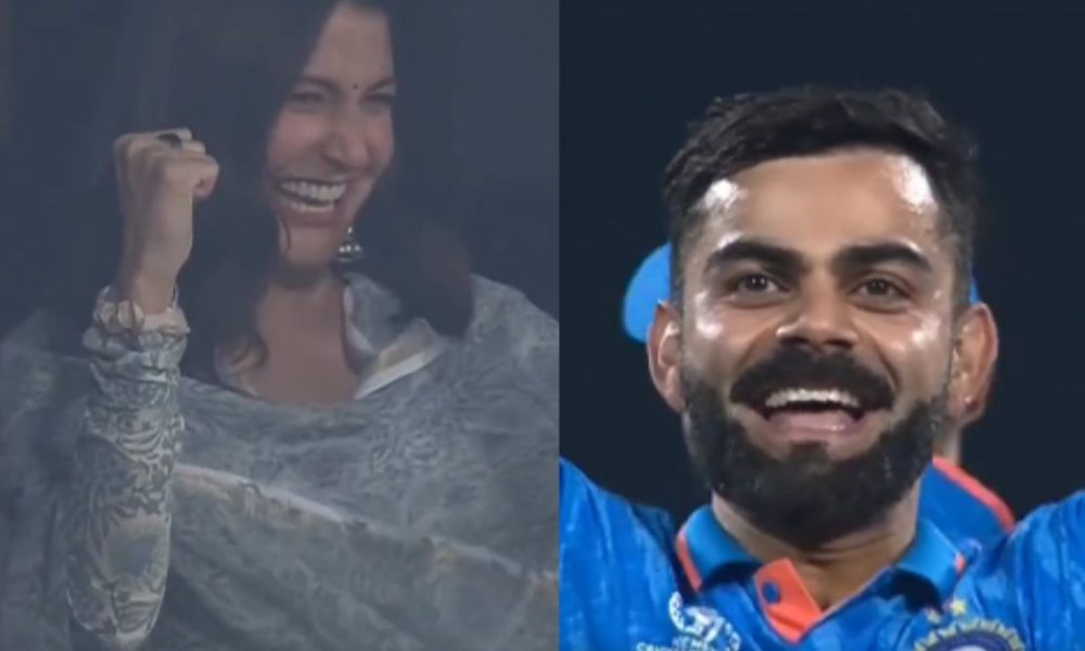 Video: Anushka Sharma gives epic reaction as husband Virat Kohli gets maiden World Cup wicket, netizens react