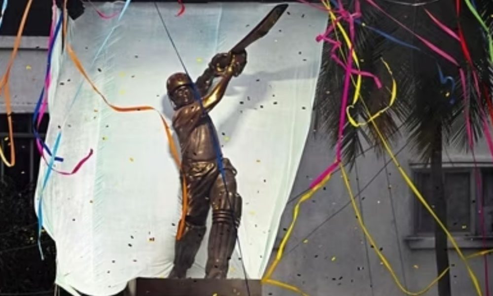 Sachin Tendulkar’s 22-feet-tall iconic sculpture gets unveiled at Wankhede | Video