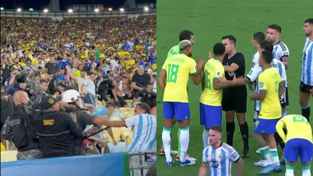 Brazil police uses force on Argentinian fans, Rodrygo argues with Messi