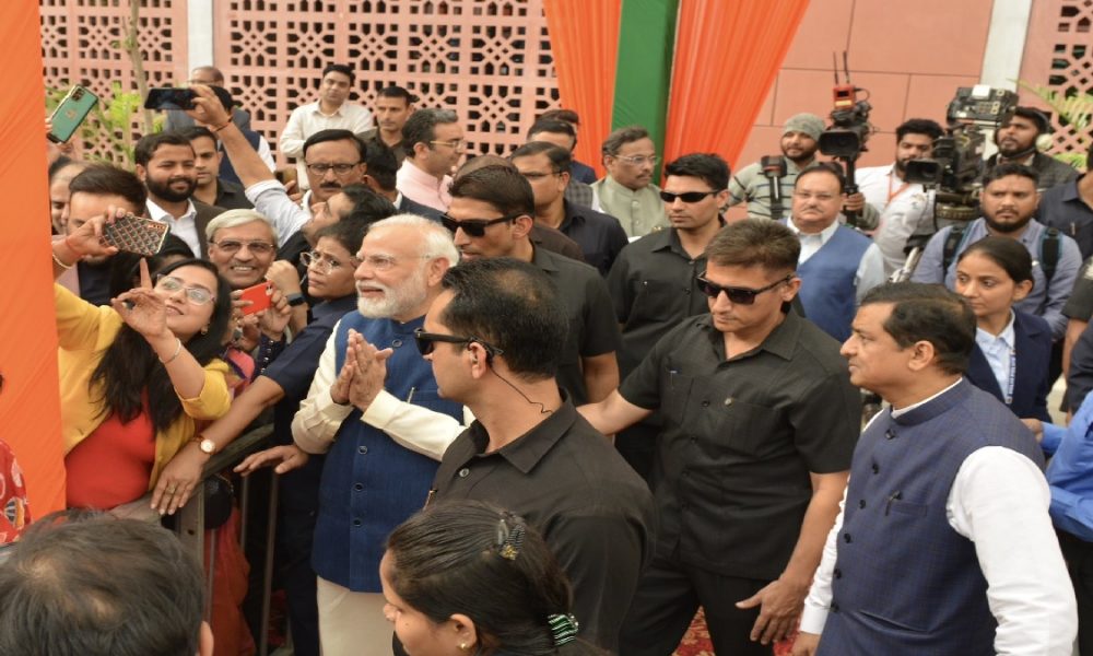 At Diwali Milan ceremony, PM Modi shares light moment with journalists, gets selfies clicked