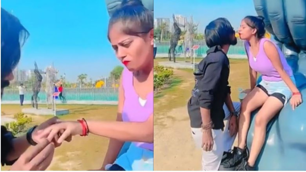 Noida couple at it again, their abominable act in public park makes netizens cringe (VIDEO)