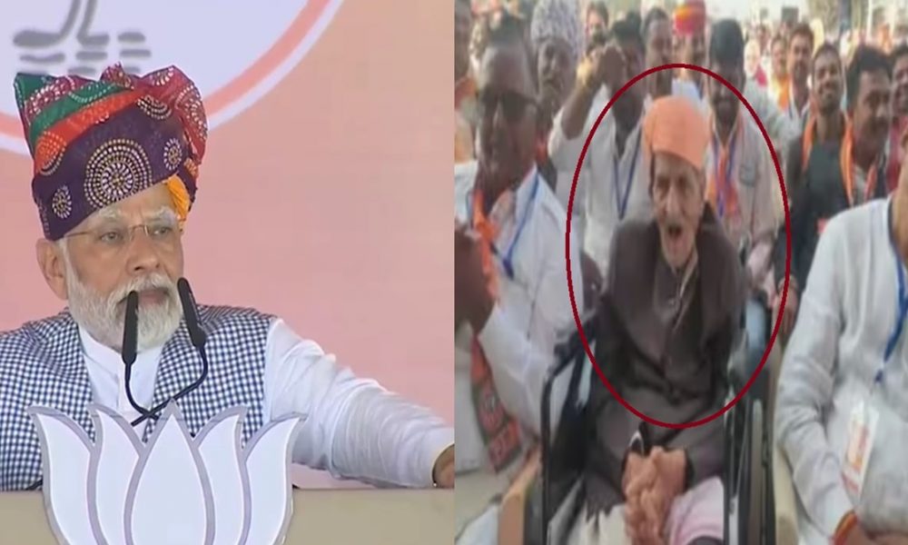 PM Modi gets emotional on seeing 95-year-old BJP leader sitting in audience, during poll campaign