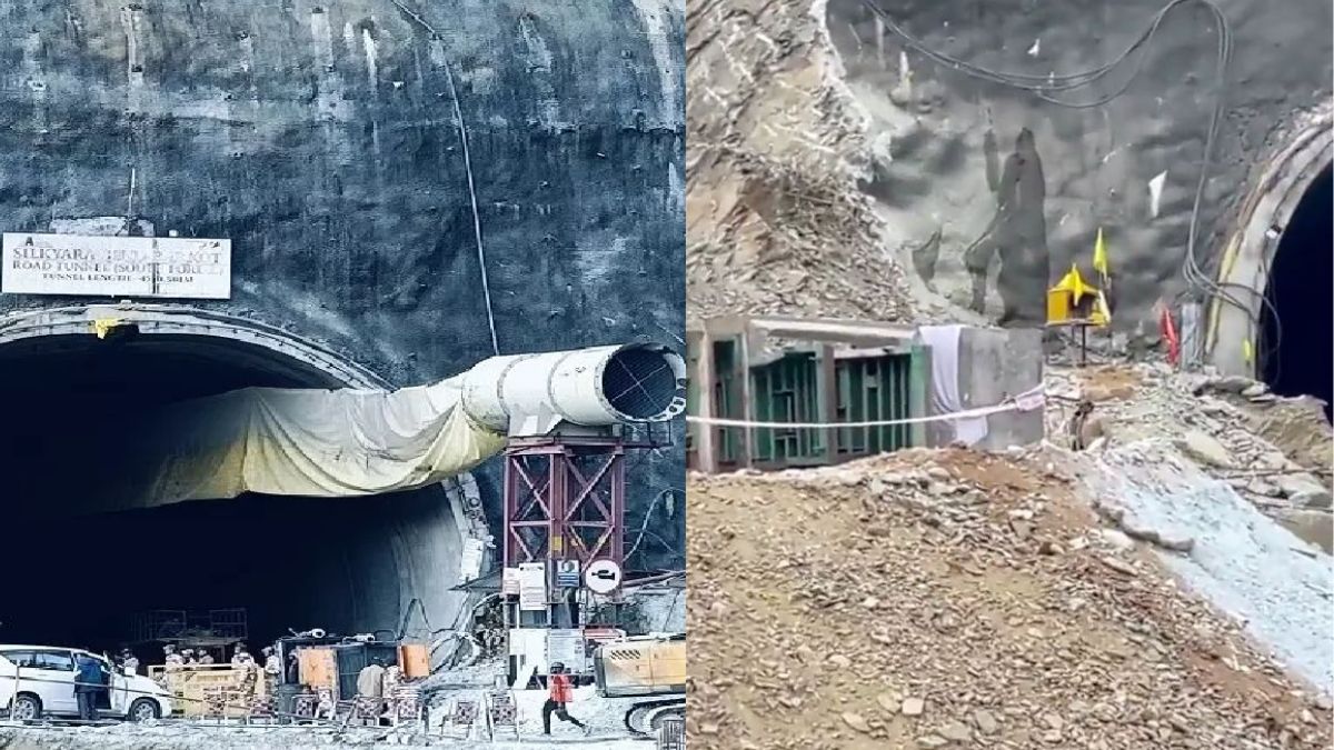 Uttarkashi Tunnel Rescue: Shiva-like figure forms near the mouth of Silkayara tunnel, video viral