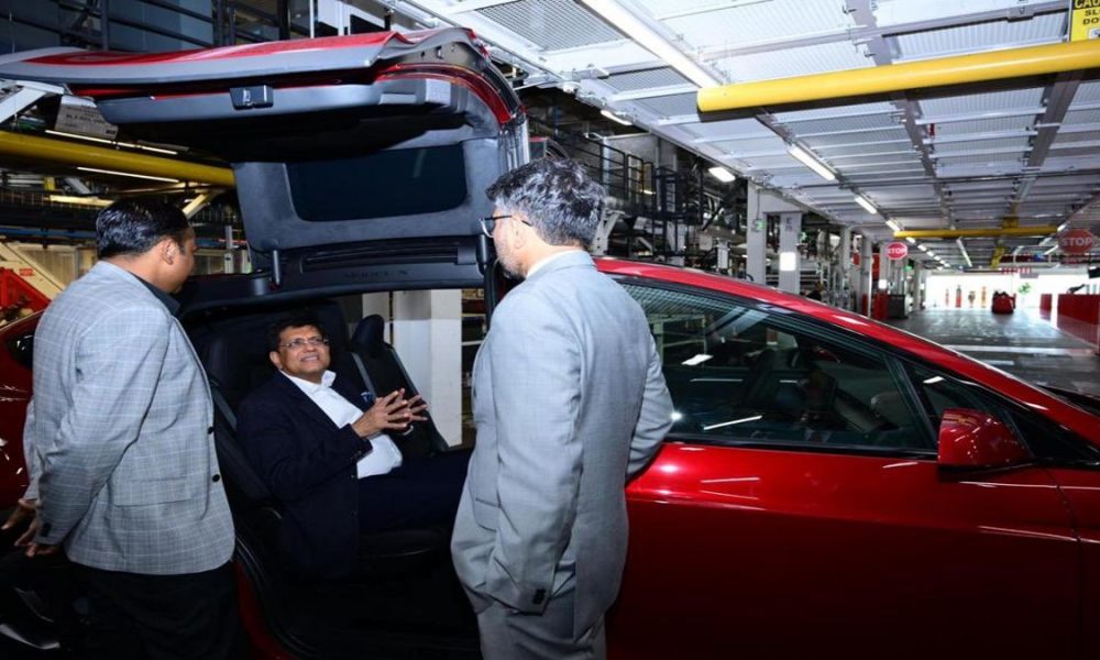 Piyush Goyal visits Tesla’s California facility, says US electric car maker to double Indian component imports