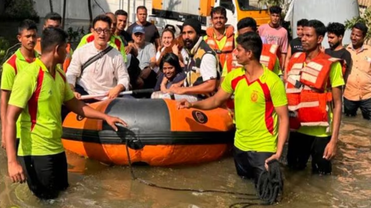Cyclone Michaung: Actor Aamir Khan stranded in Chennai floods, rescued on boat; pics surface