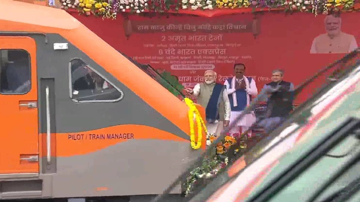 PM Modi flags off two Amrit Bharat, six Vande Bharat trains from Ayodhya Dham Station