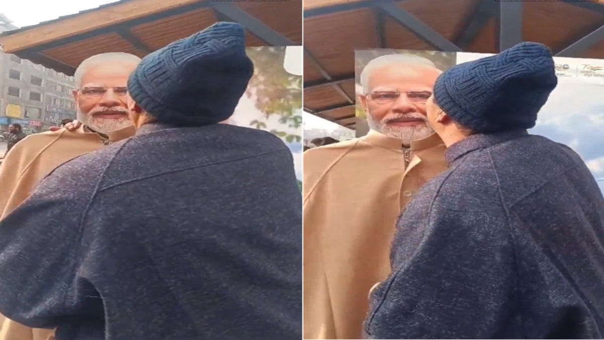 Kashmiri man, fond of PM Modi, kisses his statue at Srinagar’s Lal Chowk; VIDEO viral