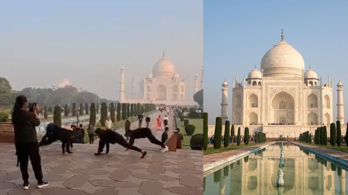 Watch: Group of women made to say sorry for doing Yoga at Taj Mahal’s red sandstone