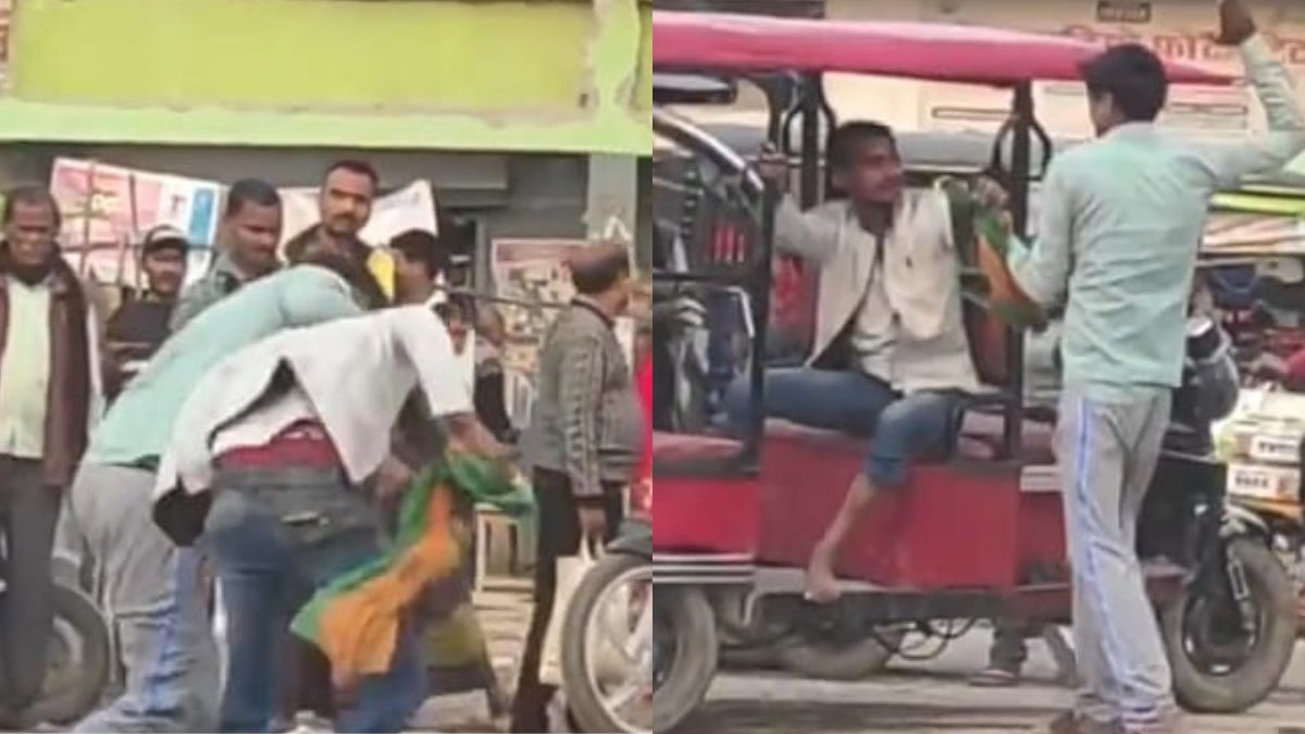Watch: Rikshaw driver beats man with slippers, drags him on the road, netizens say, “Khulle leke jaya karo”